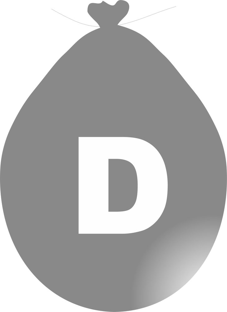 Balónek písmeno D stříbrné -