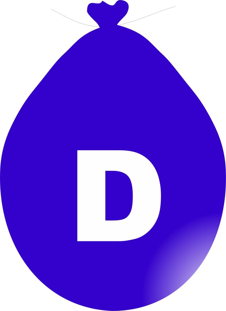 Balónek písmeno D modré -