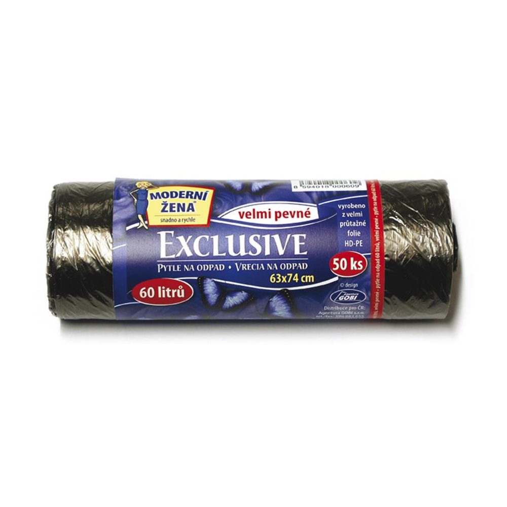 Sáček do koše černý EXCLUSIVE 60 l/50 ks - ORION domácí potřeby