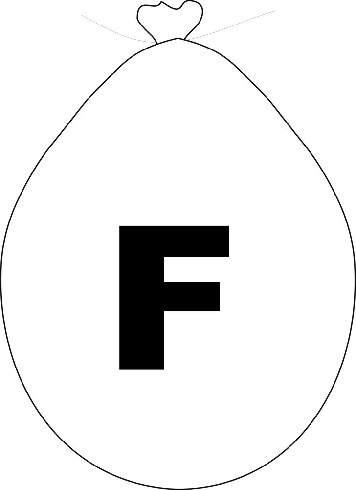 Balónek písmeno F bílé -