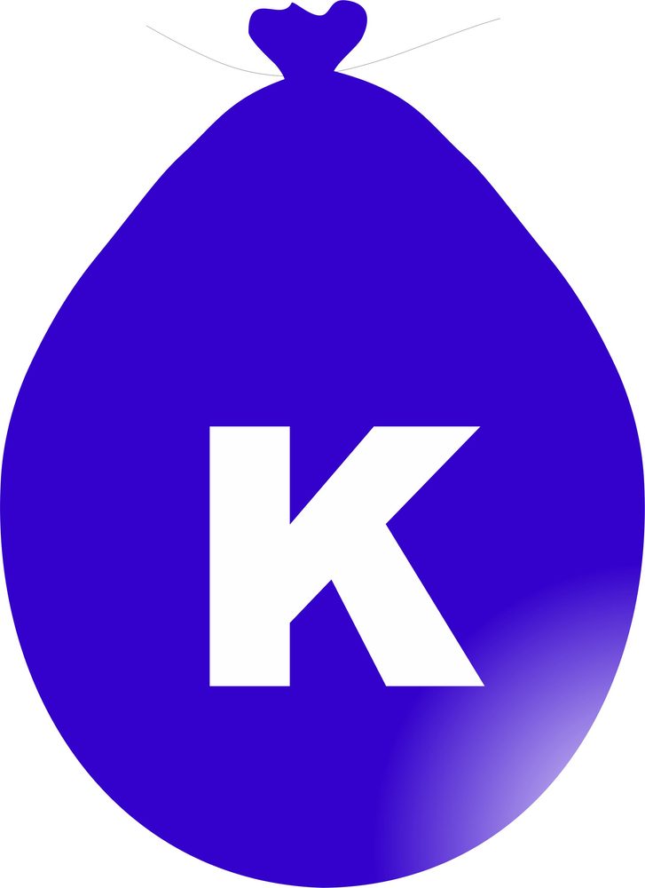 Balónek písmeno K modré -