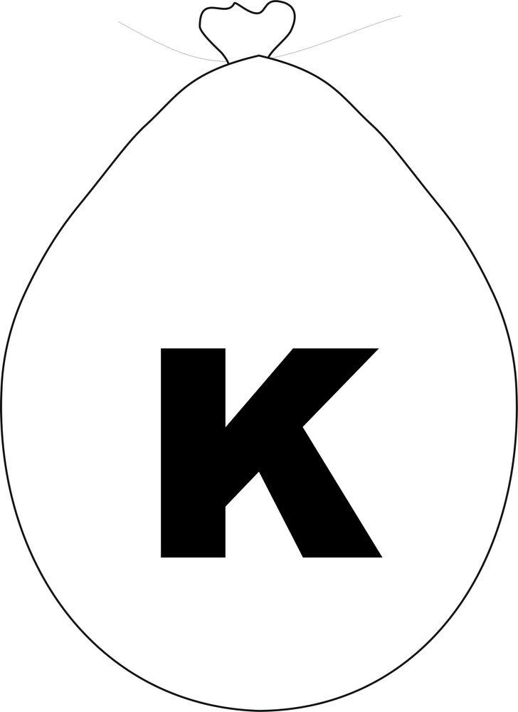 Balónek písmeno K bílé -