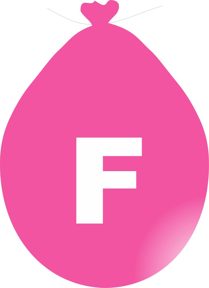 Balónek písmeno F růžové -