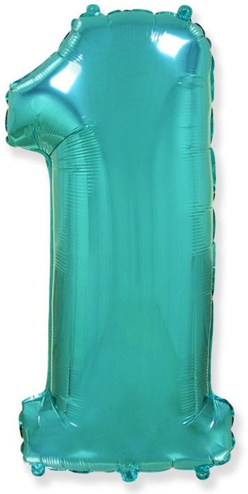 Balón foliový číslice tyrkysová (Tiffany) 115 cm - 1 - FLEXMETAL