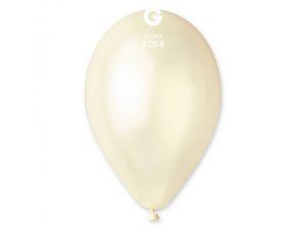 Balónky metalické 100 ks slonová kost / ivory - průměr 26 cm - SMART