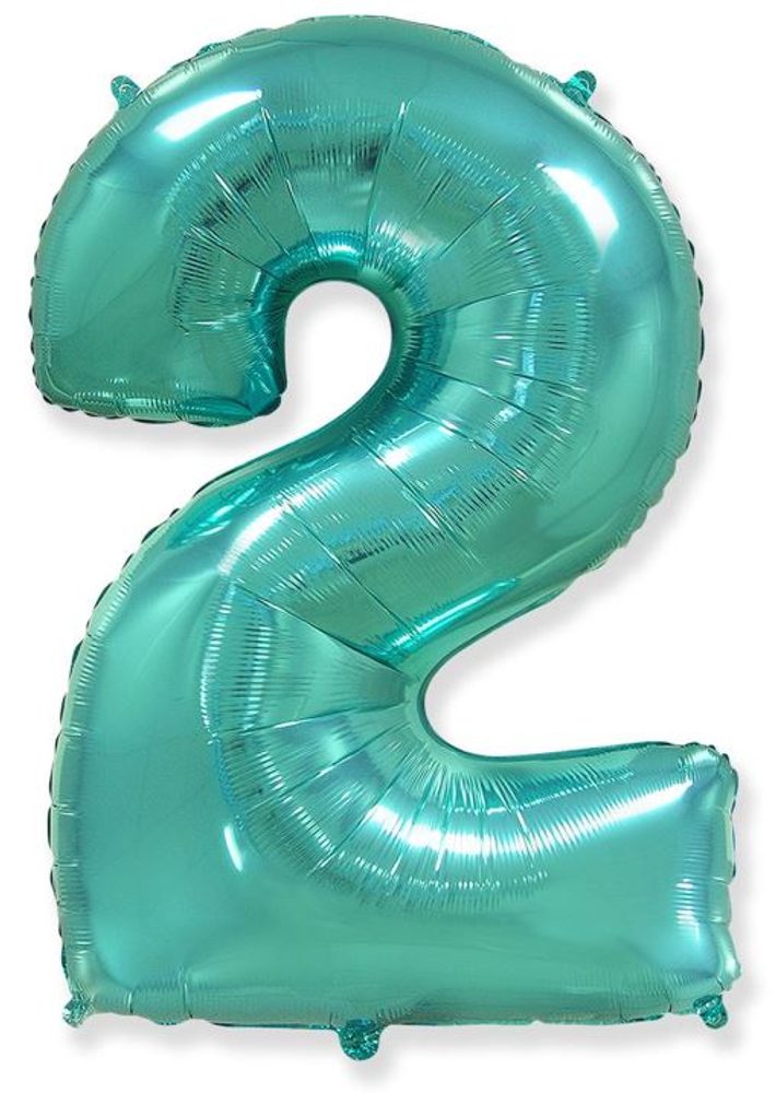 Balón foliový číslice tyrkysová (Tiffany) 115 cm - 2 - FLEXMETAL
