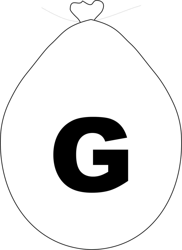Balónek písmeno G bílé -