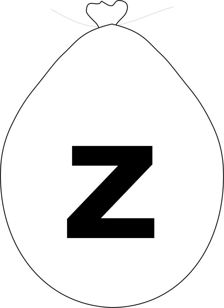Balónek písmeno Z bílé -