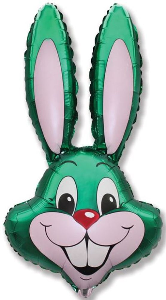Balón foliový zajíc - zelený 60 cm / Velikonoce - FLEXMETAL