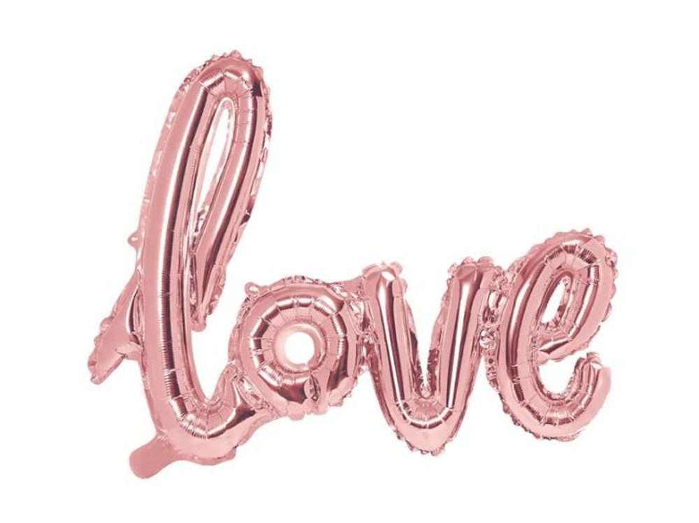 Balón foliový LOVE Valentýn, rose gold - růžovo zlatý, 73x59cm - Partydeco