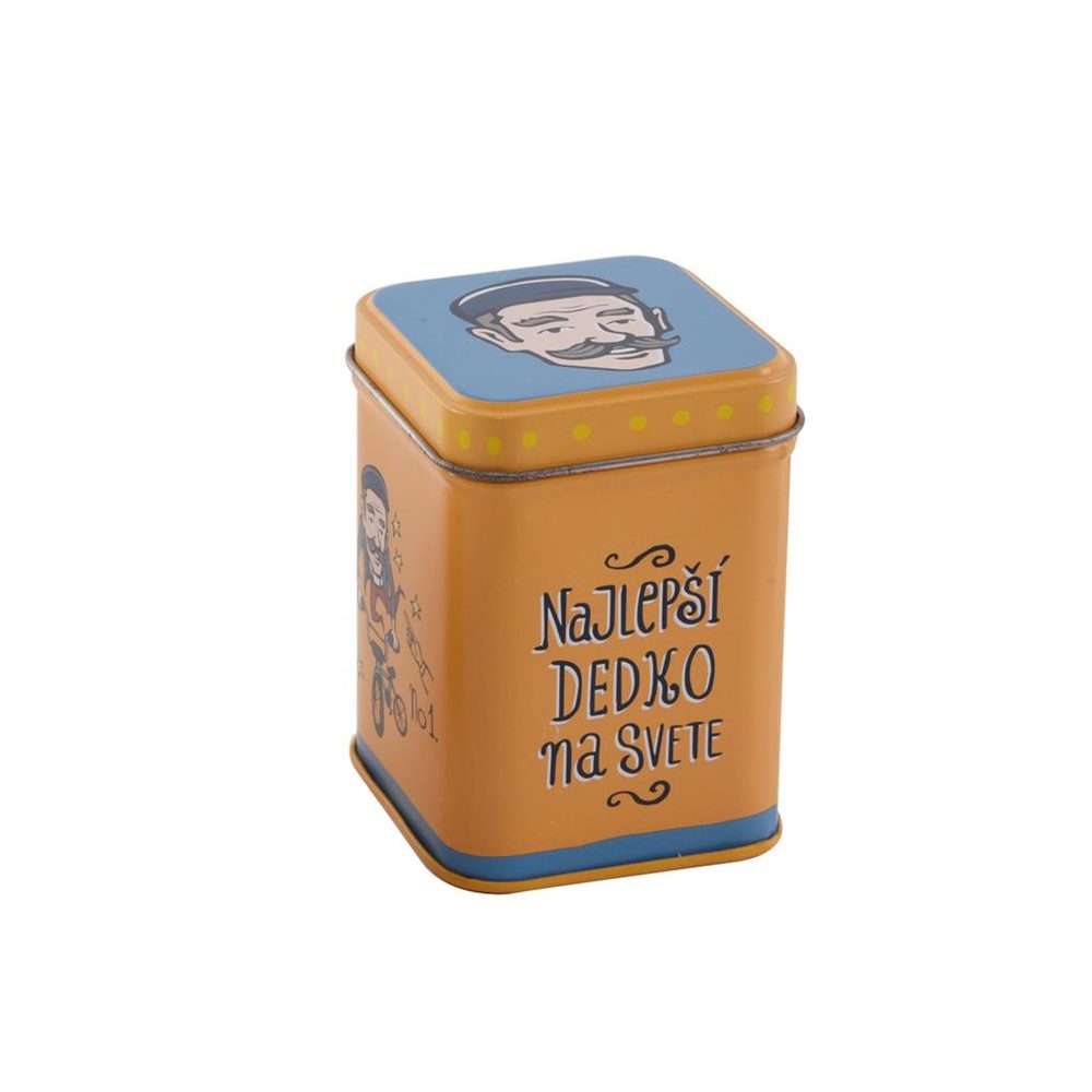 Dóza plech 6x6x8,5 cm Nejlepší dědeček - CZ/SK - ORION domácí potřeby