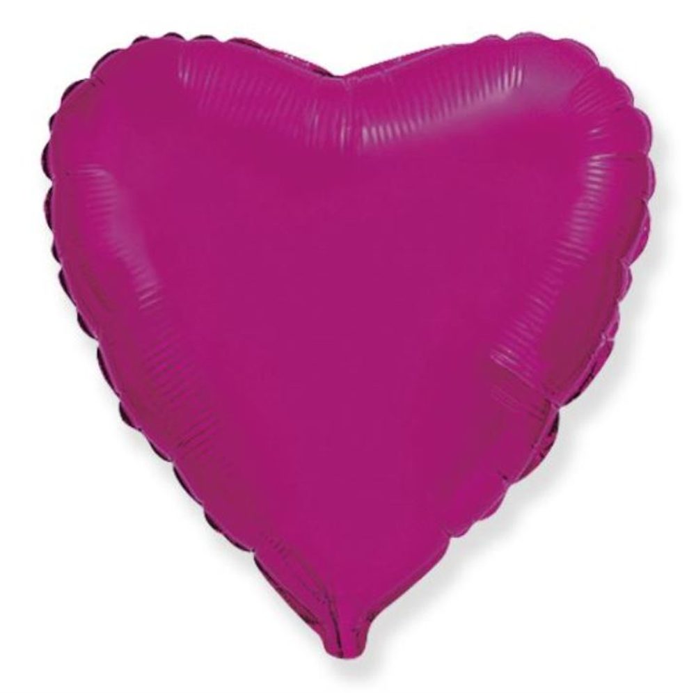 Balón foliový 45 cm Srdce tmavě růžové FUCHSIE - FLEXMETAL
