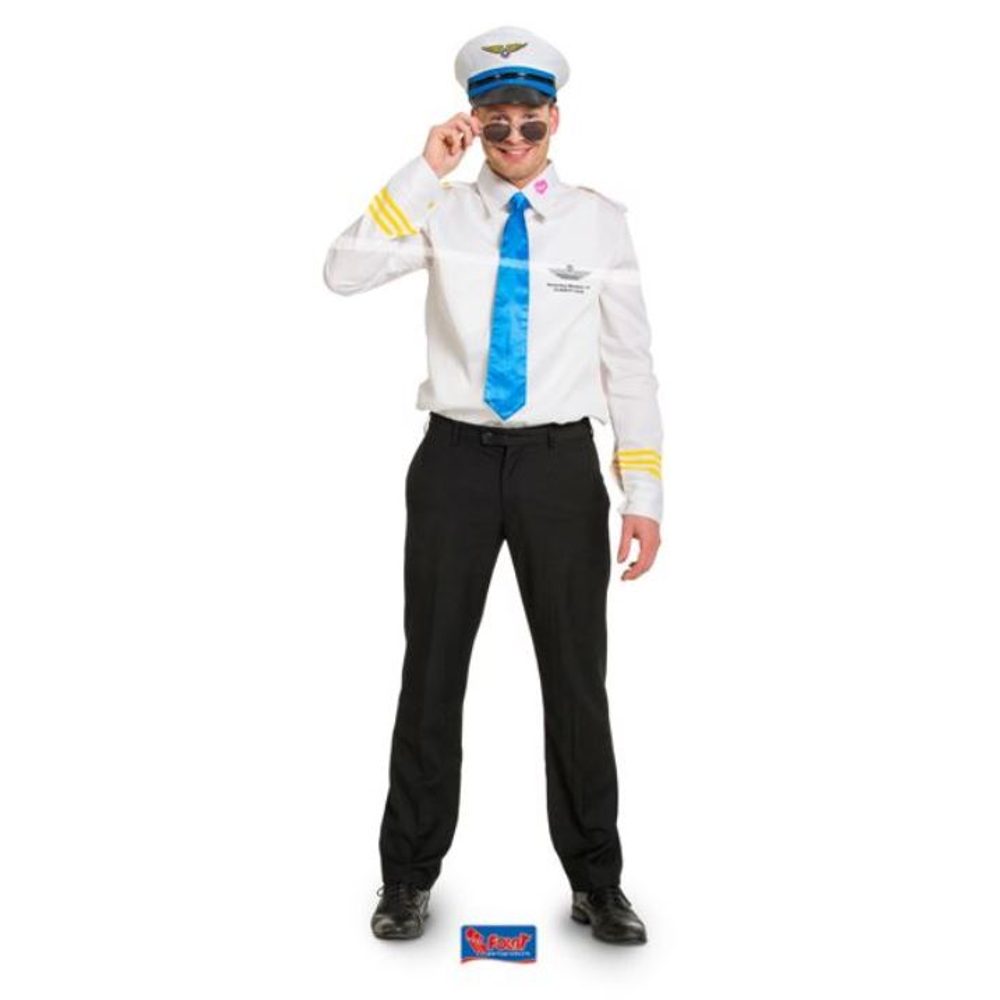 Kostým pilot (košile, čepice,kravata) vel.XL/XXL (52-56) - Folat