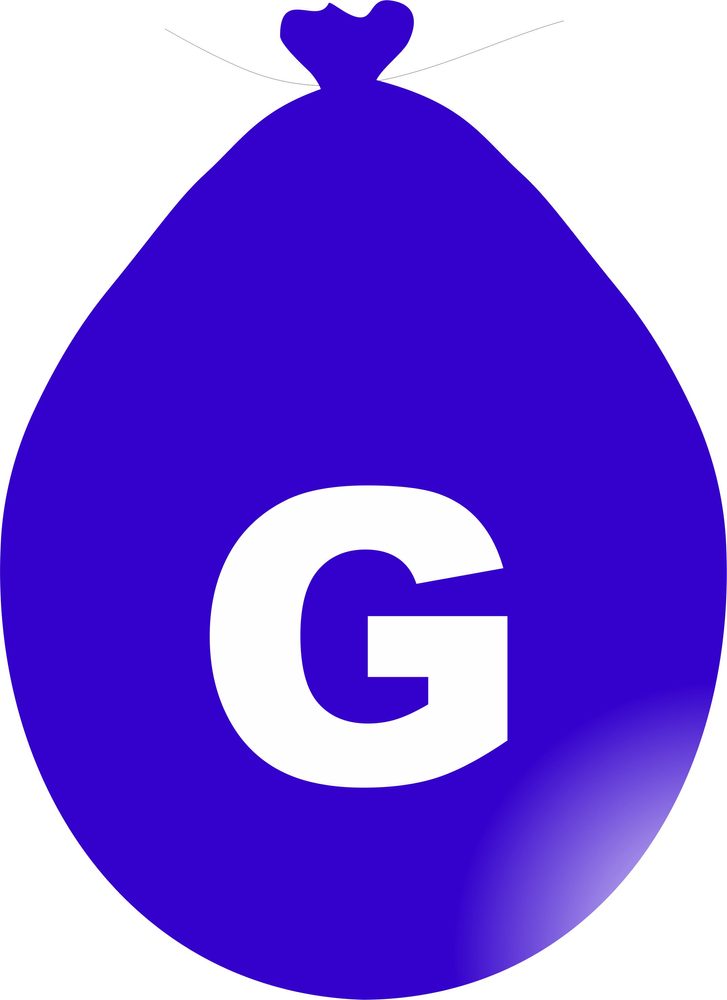 Balónek písmeno G modré -