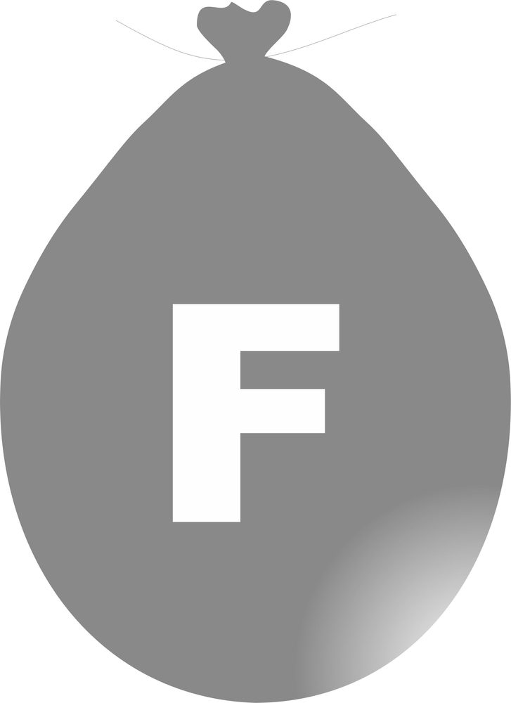 Balónek písmeno F stříbrné -
