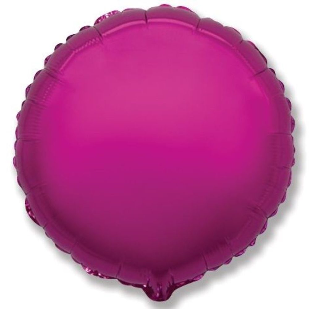 Balón foliový 45 cm Kulatý metalický tmavě růžový (Fuchsie) - FLEXMETAL