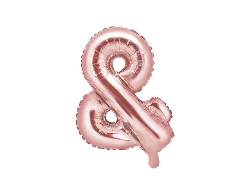 Balón foliový znak & Znak ZLATO RŮŽOVÝ - ROSE GOLD 35 cm - PartyDeco