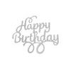 Silver cake topper Happy Birthday 14 cm
