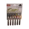 Stainless steel/wood steak fork - set of 6