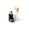 Kneeling groom and waving bride 3+1 free - wedding cake figurines