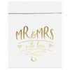 Papierové vrecká na sladkosti Mr&Mrs biele - svadobné -13 x 14cm - 6 ks