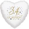 34. narozeniny balónek srdce
