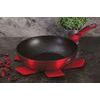 Pánev WOK s poklicí s mramorovým povrchem 28 cm Burgundy Metallic Line