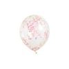 Balloons 6 pcs 30 cm - transparent with pink confetti