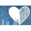 Heart shaped wedding cards for glass 9,2 x 7,8 cm - 10 pcs