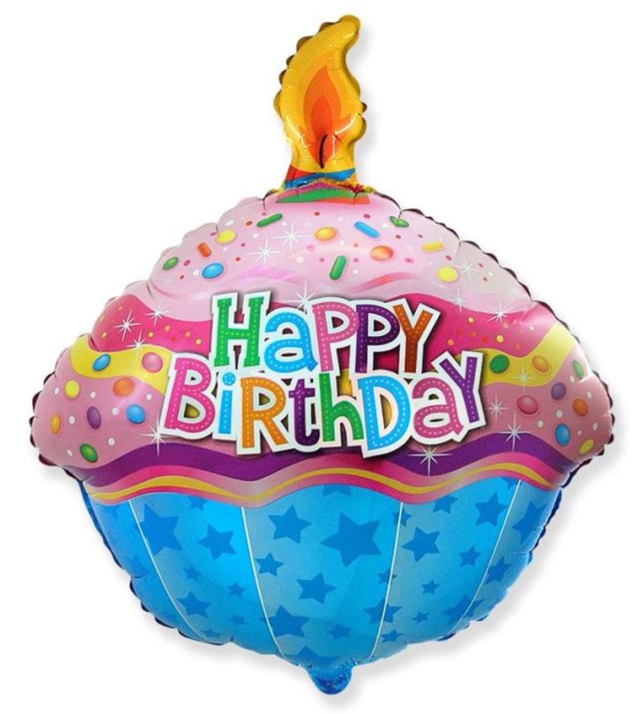 Balón foliový 60 cm NAROZENINOVÝ DORT | FLEXMETAL | Foliové balónky |  Dometa | kvalitní domácí potřeby