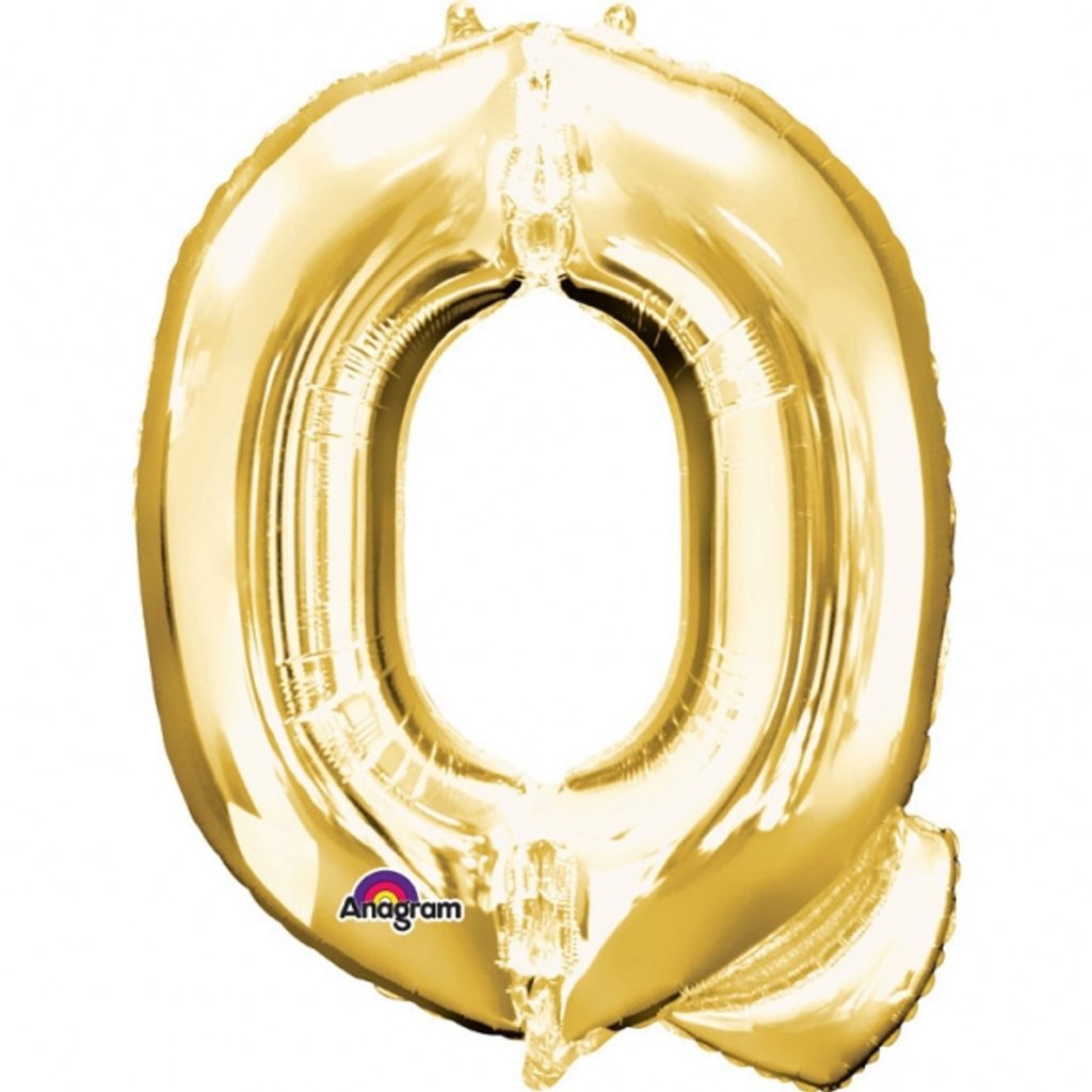 Písmena Q zlaté foliové balónky 81 cm x 60 cm | Amscan | Balónky písmena |  Dometa | kvalitní domácí potřeby