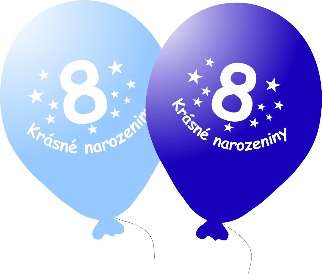Balónek modrý KRÁSNÉ NAROZENINY číslo 8 - 5 ks | Balóny Číslice | Dometa |  kvalitné domáce potreby