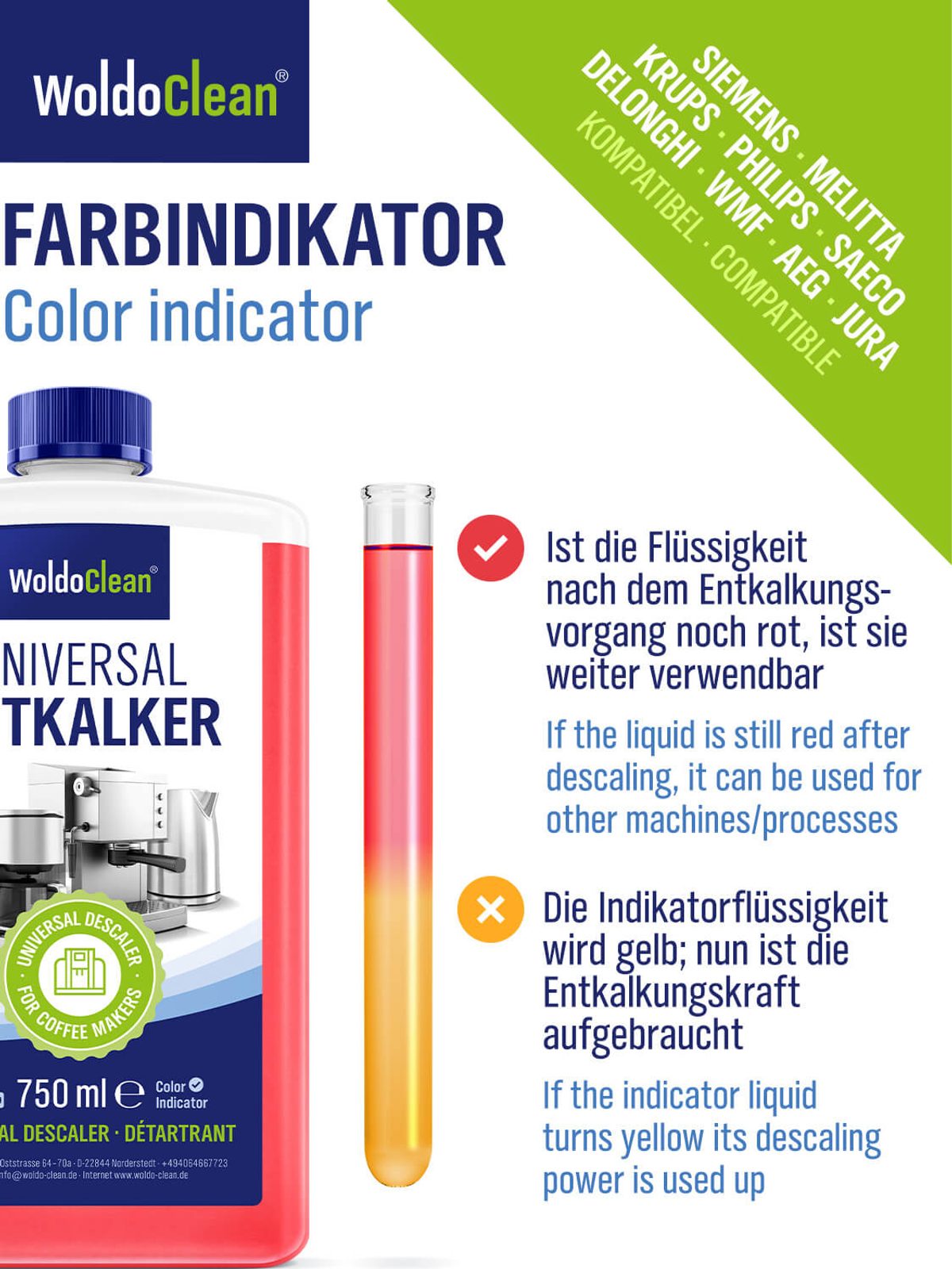 Liquid descaler 750 ml WoldoClean® Desinfekce a čisticí