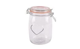 BELA csattos üvegedény szívvel, 1 l