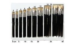 Sada plochých štetcov veľkosti 0 až 16 - 108 ks