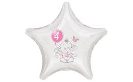 4. narozeniny růžový slon hvězda foliový balónek