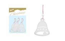 zvonek dřevěný stříbrný set 6x6,8cm/3ks WD-15319 8885524