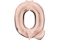 Písmeno Q růžovo-zlaté foliový balónek 83 cm