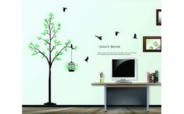 Samolepka na zeď ptáček na stromě