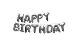 Foil balloon garland - HAPPY BIRTHDAY - 40 cm - silver