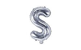 Balón foliový písmeno "S", 35 cm, stříbrný (NELZE PLNIT HELIEM)