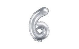 Silver Foil Number Balloon 35 cm - 6 (NOT HELIUM FILLABLE)