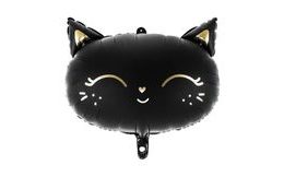 Balón foliový kočka, 48 x 36 cm, černá