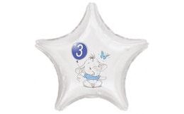 3. narozeniny modrý slon kruh foliový balónek