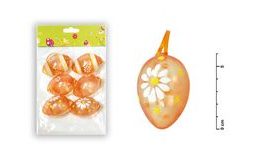 vajíčka plast 6cm/6ks oranžová S34032O 2221088