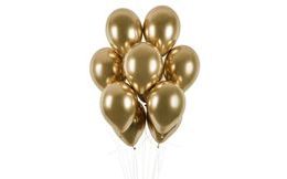 Chrome Balloons 50 pcs Golden Glossy - Diameter 33 cm