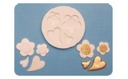 Silicone mould Hearts & Flowers