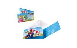 Super Mario Party Invitations - 8 pcs