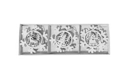 ozdoby dřevěné bílé s glitrem 9ks/7,5cm mix 8886263