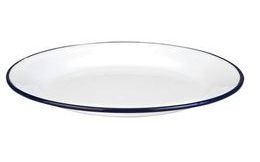 Smaltovaný talří s modrou linkou nízký 24cm